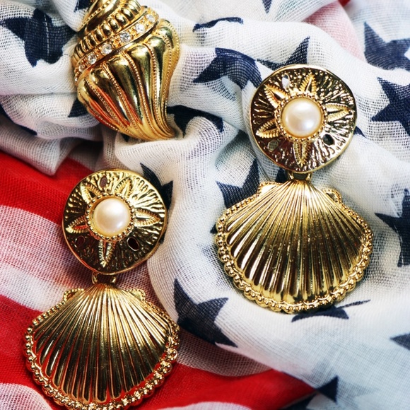 VINTAGE 1992 KENNETH JAY LANE SEASHELL SCARF SLIDE - Picture 10 of 12